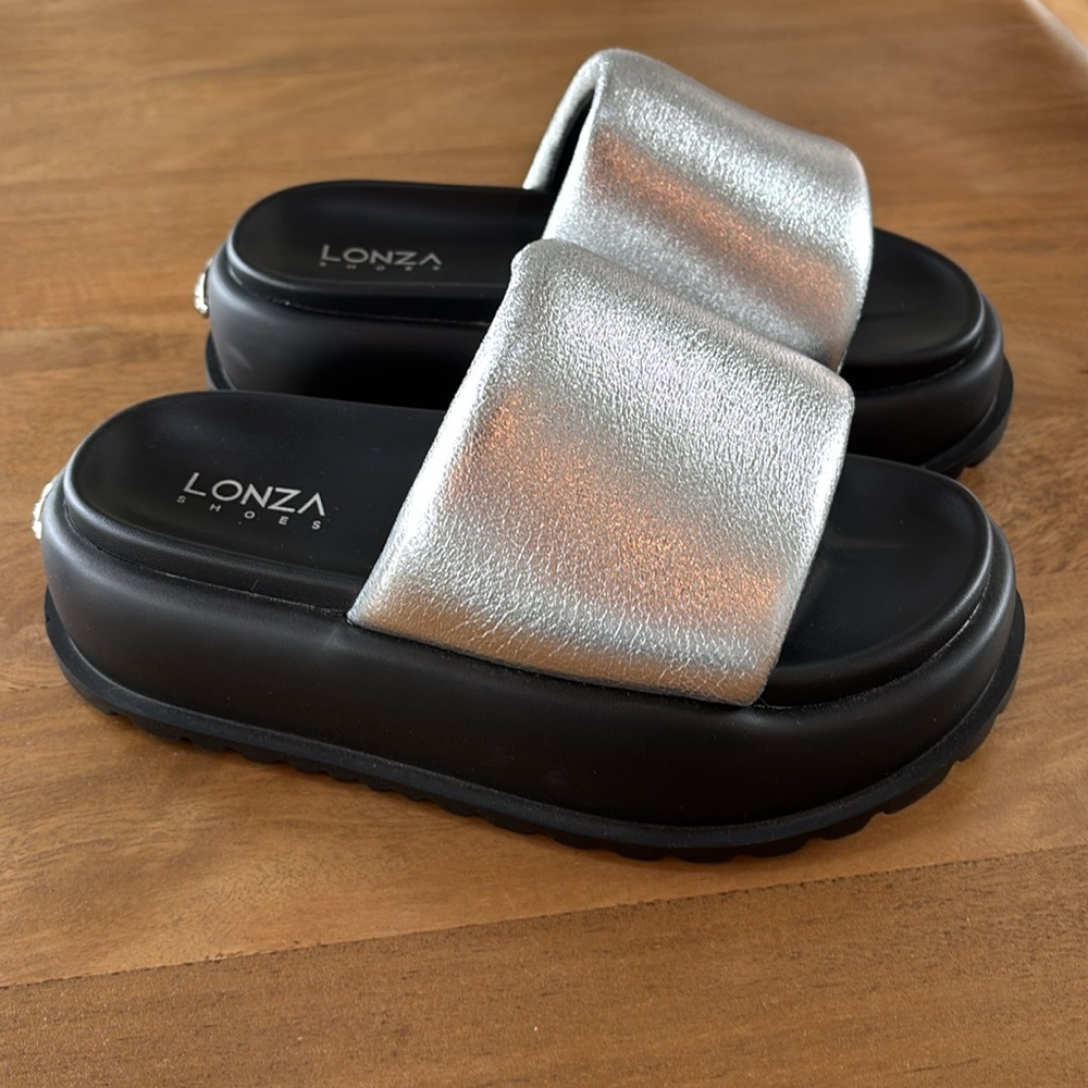 Lonza Lola Silver Platform Sandals